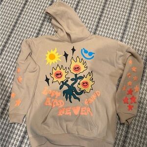 PacSun Lost and Never Found Graphic Hoodie – Size L Beige Sweatshirt
